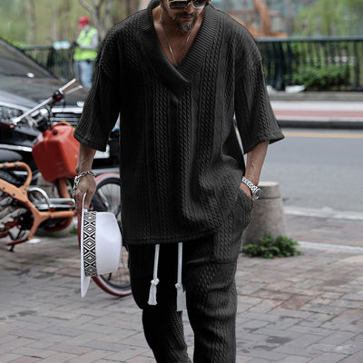 Conjunto Casual Hombre: Playera Suelta Manga Corta + Pantalón - Image 14