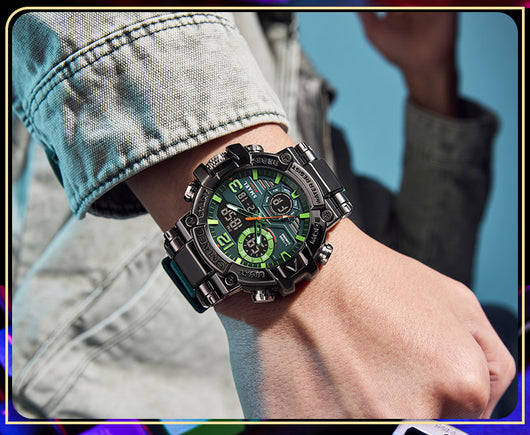Reloj Deportivo Multifunción Dual Display en Aleación Multicolor - Image 16