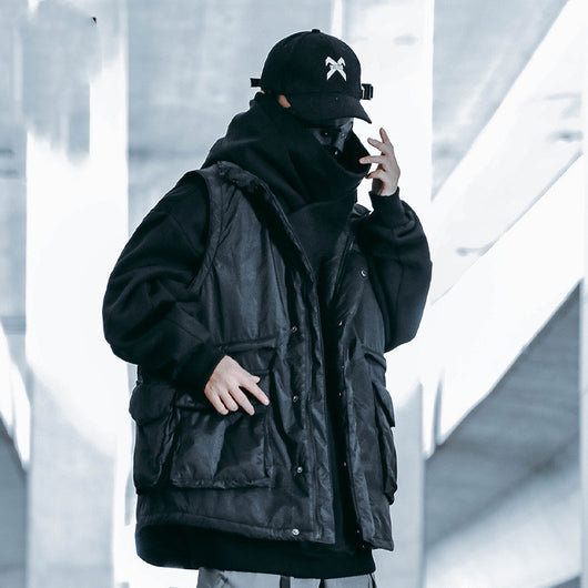 Chaqueta Acolchada Casual Hombre con Gorro Tipo Pez - Image 10