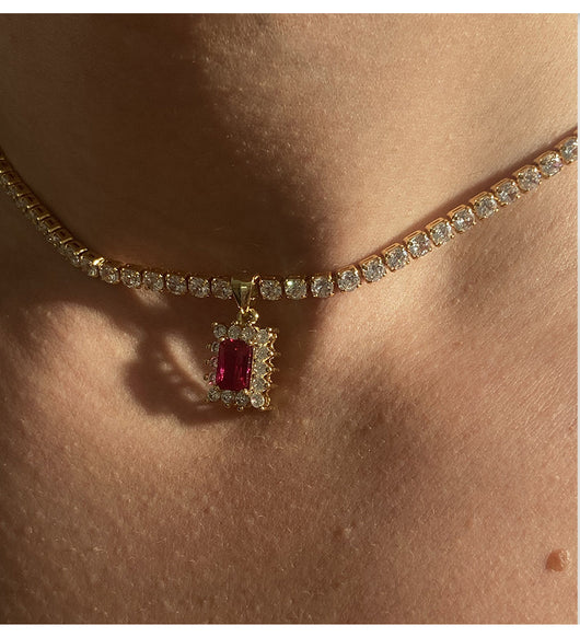 Collar Clavícula Gema Cuadrada Strass Lujo Nicho Dulce para Mujer - Image 6