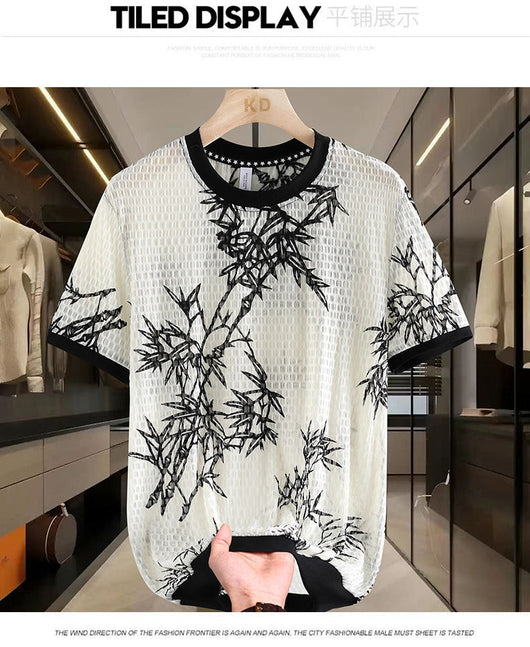 Playera Corta de Malla Ice Silk para Hombre - Fresca y Transpirable - Image 13