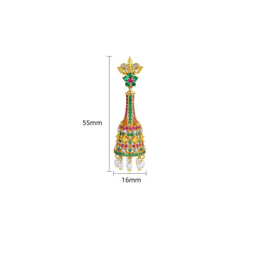 Aretes Largos Dorados Retro con Perlas - Pendientes Elegantes para Eventos - Image 2