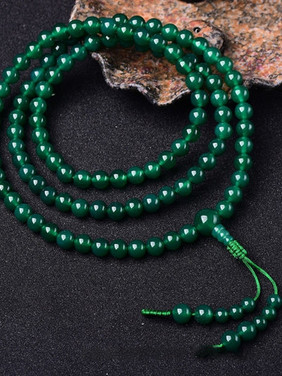 Pulsera Colgante Ágata Verde Natural 108 Círculos Múltiples Thangka - Image 12