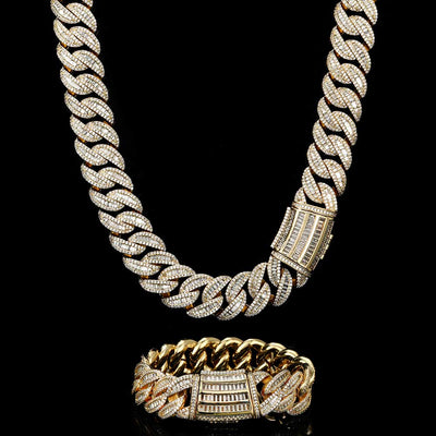 Cadena Cubana Miami 15mm-20mm Chapada en Oro Real con Cierre Tipo Buckle - Image 53