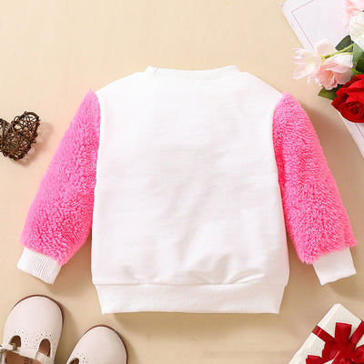 Camiseta Manga Larga Niña Algodón Estampado Letras Blancas con Pelaje - Image 6