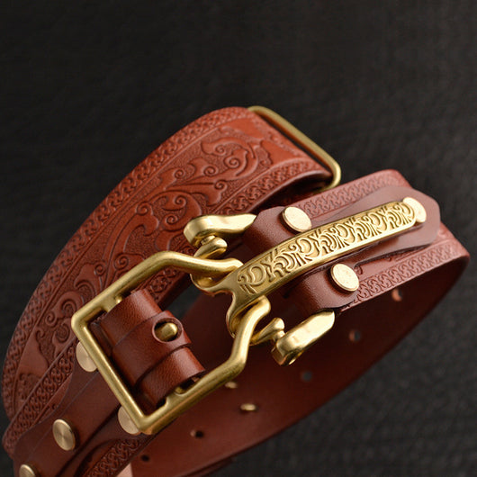 Cinturón de Cuero para Hombre con Patrón Tejido - Image 10