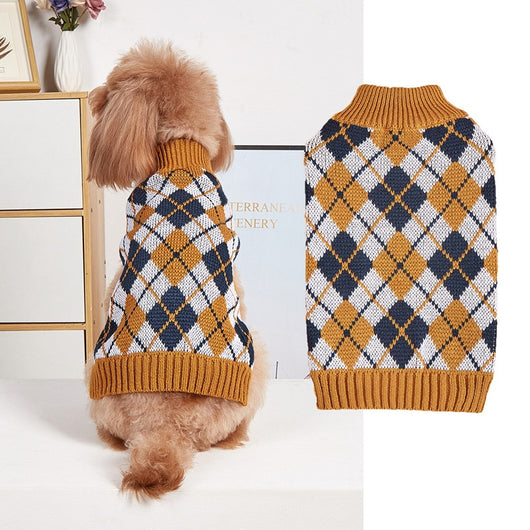 Ropa para Mascotas Thanksgiving Cuadros Retro Contraste de Colores - Image 9