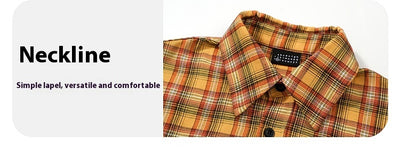 Camisa Cuadros Amarilla con Bolsillo Bordado - Unisex Manga Corta - Image 11
