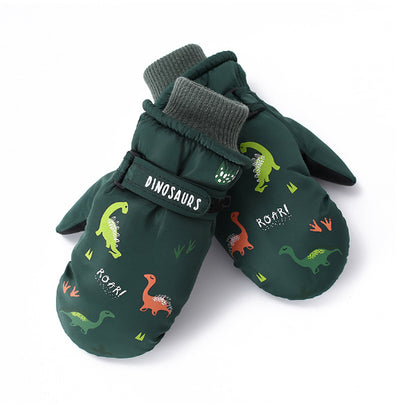 Guantes de Esquí Infantiles Dinosaurio con Forro Polar Cálido - Image 10