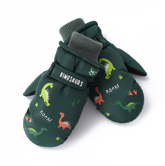 Guantes de Esquí Infantiles Dinosaurio con Forro Polar Cálido - Image 10