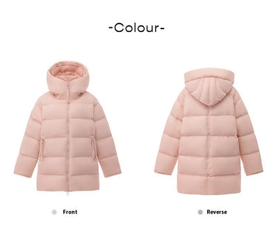 Abrigo Acolchado de Pato Blanco Largo Invierno Diseño Coreano Mujer - Image 34