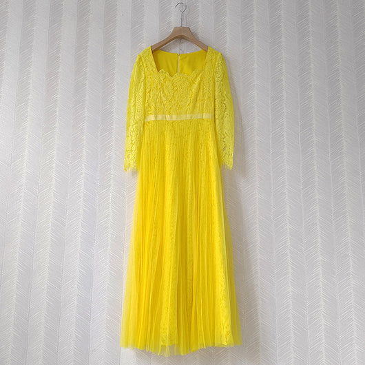 Vestido Retro Elegante con Encaje y Cuello Cuadrado para Fiestas - Image 2