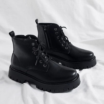 Botas Negras de Cuero para Hombre con Cierre Lateral y Plataforma Elevada - Image 5