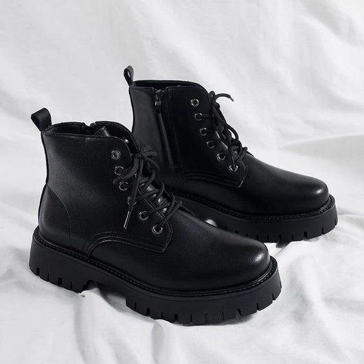 Botas Negras de Cuero para Hombre con Cierre Lateral y Plataforma Elevada - Image 5