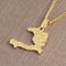 Haiti Map Necklace Dorado
