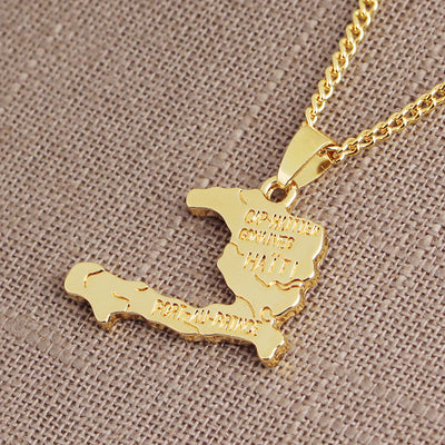 Collar con Dije del Mapa de Haití