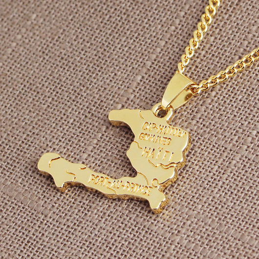 Collar con Dije del Mapa de Haití