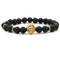Golden lion bracelet Volcanic rock