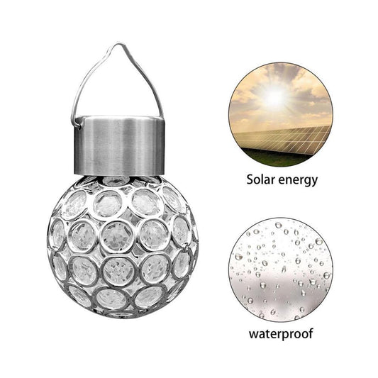 Esfera de Cristal Iluminada con Energía Solar