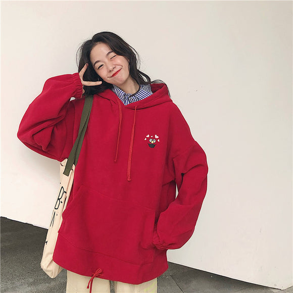 Sudadera con Capucha Acolchada en Terciopelo Plus