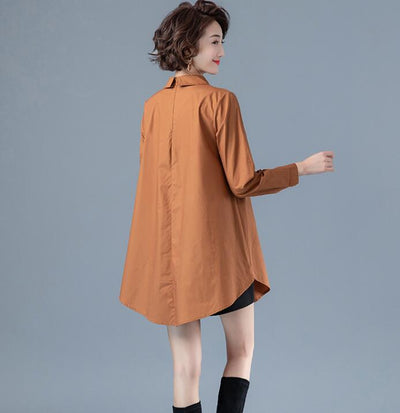 Camisa Casual de Otoño para Mujer con Cuello Solapa y Manga Larga - Image 5