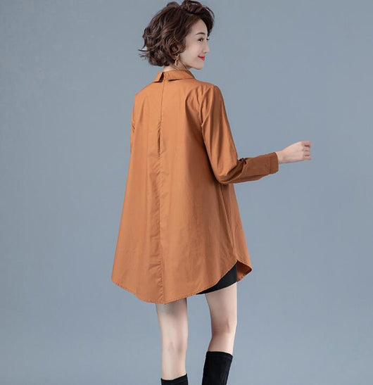 Camisa Casual de Otoño para Mujer con Cuello Solapa y Manga Larga - Image 5
