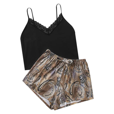 Pijama Conjunto Dos Piezas Estampado Seda de Leche - Image 9