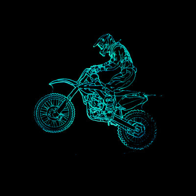 Lámpara 3D de Motocicleta con Control Remoto y 7 Colores - Image 2