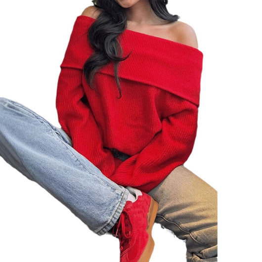 Suéter Ajustado Hombros Descubiertos para Mujer - Diseño Minimalista Invierno - Image 5