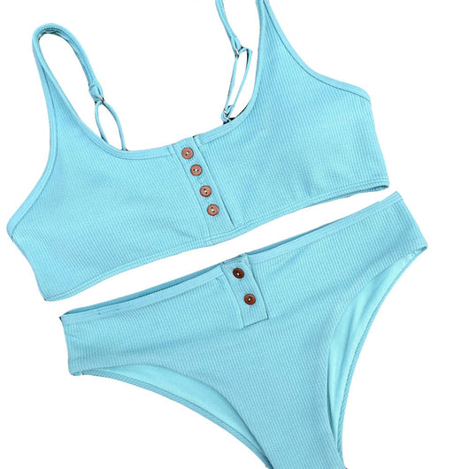 Conjunto de Bikini Sexy para Mujer con Botones y Push-Up - Image 3