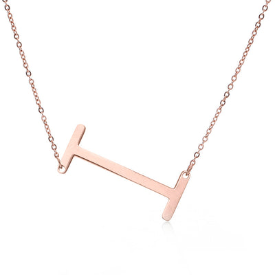 Collar Inicial Acero Inoxidable Chapado en Oro Rosa - Image 37