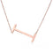 Fabulous Rose Dorado Plated Stainless Steel Initial Letter Pendant Necklace Rose Dorado I