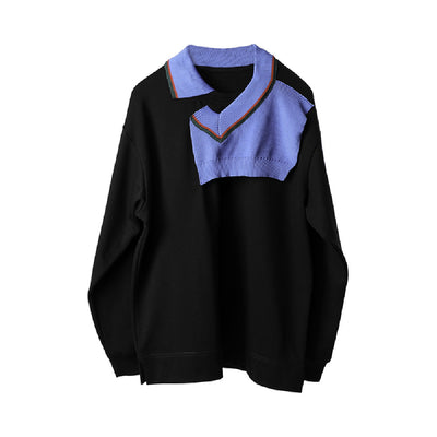 Suéter Patchwork Holgado para Hombre - Image 10