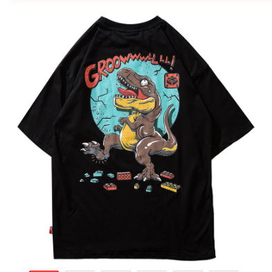 Playera de Moda Urbana con Estampa de Dinosaurio - Manga Corta - Image 16