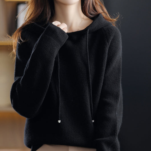 Suéter Cashmere con Capucha para Mujer - Pullover Holgado - Image 8