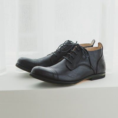Zapatos Casuales de Cuero Vintage para Hombre con Puntera Redonda Transpirable - Image 3