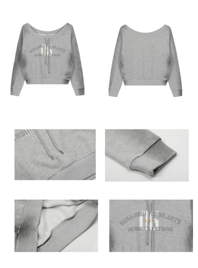 Sudadera Retro con Estampado de Letras y Cordones en Hombros - Image 10