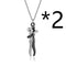Hot Sale Affectionate Hug Necklace Couples Anniversary Valentine's Day Gift Fashion Punk Street Estilo Pendant Necklace 2pcs Negro L