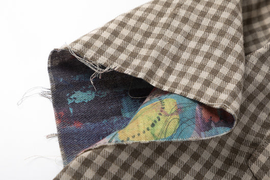 Camisa Corta de Hombre con Diseño Patchwork Cuadros y Graffiti Reversible - Image 12