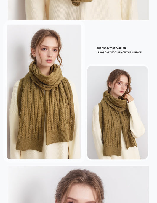 Bufanda de Lana Gruesa Otoño Invierno Estilo Europeo Americano con Textura Cashmere Artificial - Image 10