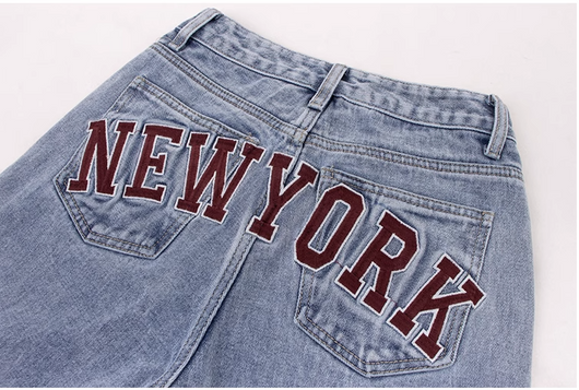 Jeans Rectos Cintura Alta Azul Claro Efecto Reductor Estilo Retro - Image 6