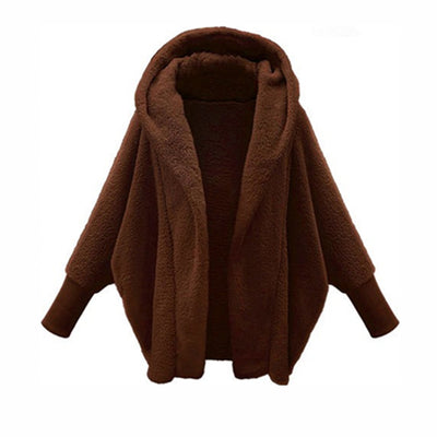 Abrigo Suelto con Capucha de Felpa para Mujer - Estilo Europeo y Americano - Image 3