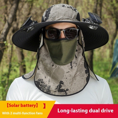 Gorro Solar de Ala Ancha con Ventilador y Secado Rápido - Image 9