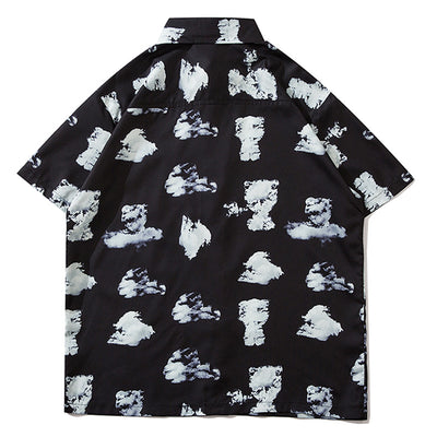 Playera Suelta Estampado Nubes Blancas Tendencia Nacional - Image 5
