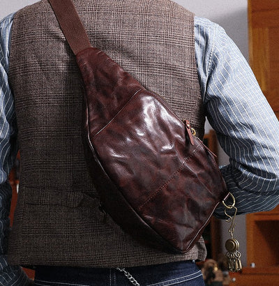 Bolso Bandolera de Cuero Curtido Vegetal Vintage