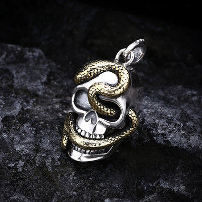 Dije Calavera Serpiente Plata Esterlina - Estilo Personalidad Masculina - Image 7