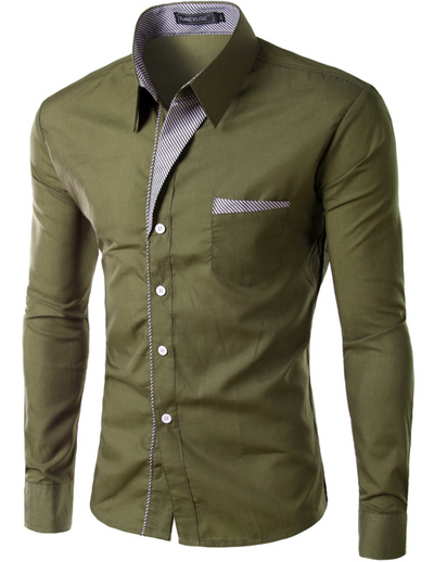 Camisa Manga Larga Clásica para Hombre - Estilo Europeo y Americano - Image 2