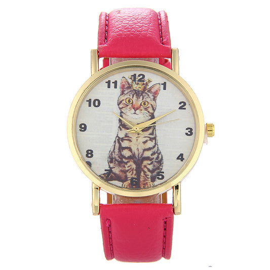 Reloj con Patrón de Gatito Adorable en Cuclillas - Image 2