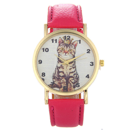 Reloj con Patrón de Gatito Adorable en Cuclillas - Image 2