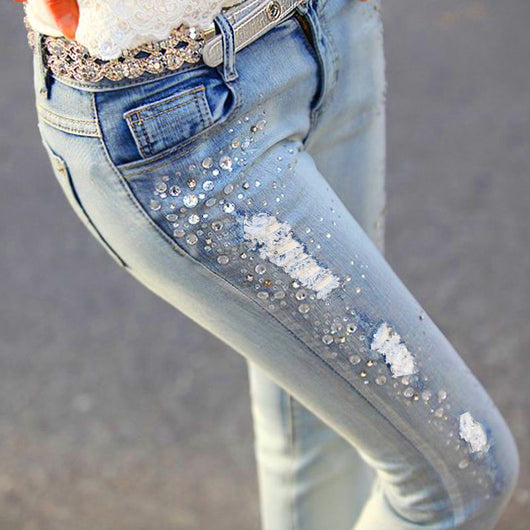 Pantalones Skinny Desgastados y Ajustados - Image 3